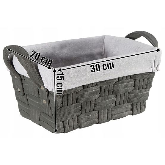 Knitted Graphite Basket LILO 30x20x15 cm