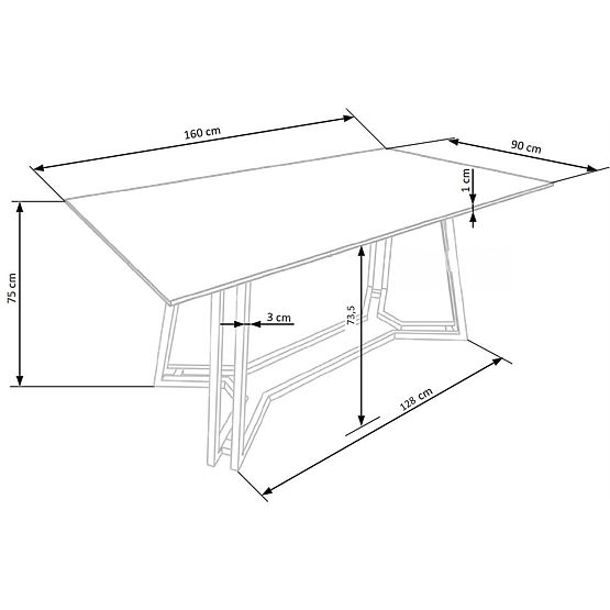 KONAMI table, top - black marble, legs - gold (2p=1pc)