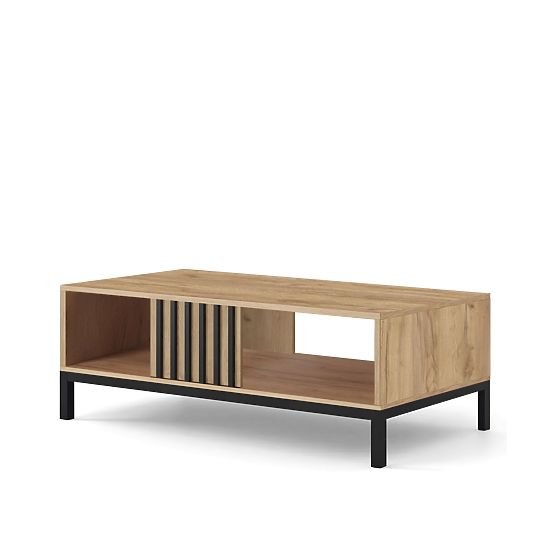LAMINO LAW-1 Coffee Table Oak Craft/Black, Legs: Black
