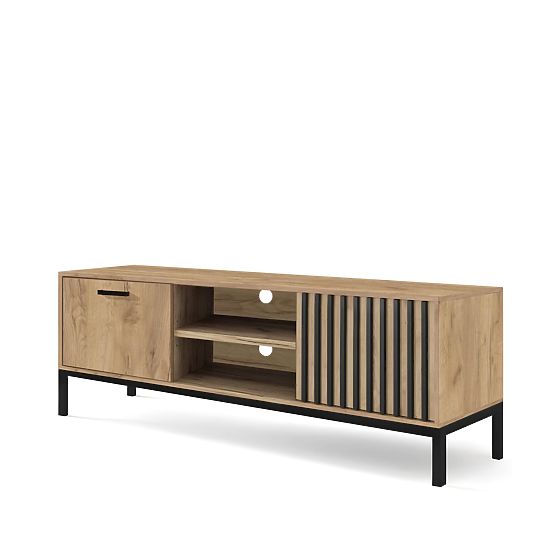 LAMINO RTV-1 TV Stand Oak Craft/Black, Legs: Black
