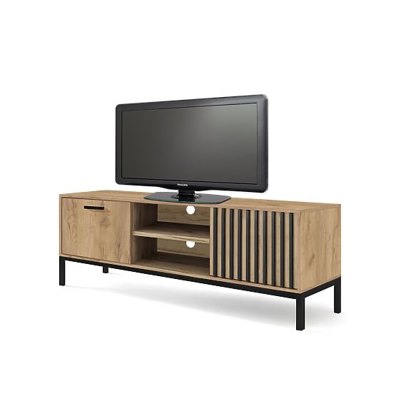 LAMINO RTV-1 TV Stand Oak Craft/Black, Legs: Black