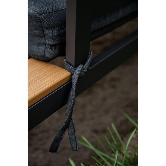 Large Aluminum Corner Set with Table MASSIMO Black