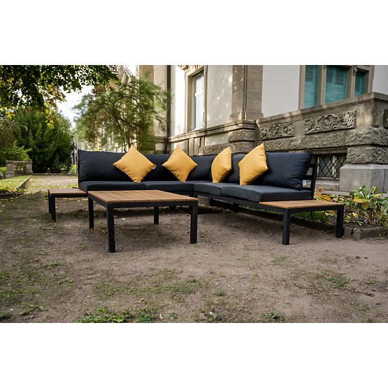 Large Aluminum Corner Set with Table MASSIMO Black