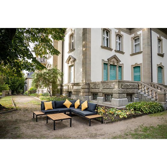 Large Aluminum Corner Set with Table MASSIMO Black