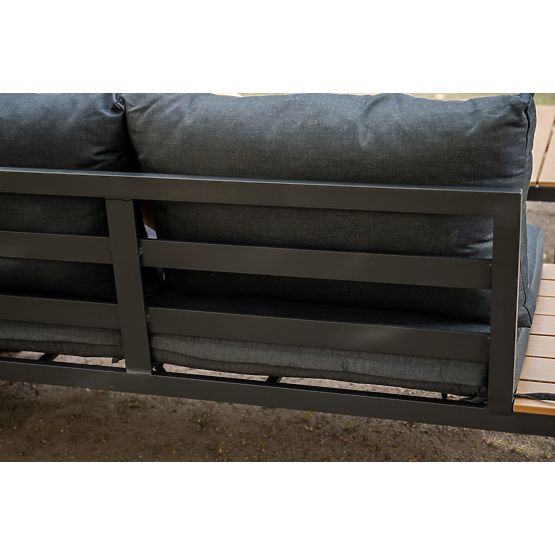 Large Aluminum Corner Set with Table MASSIMO Black