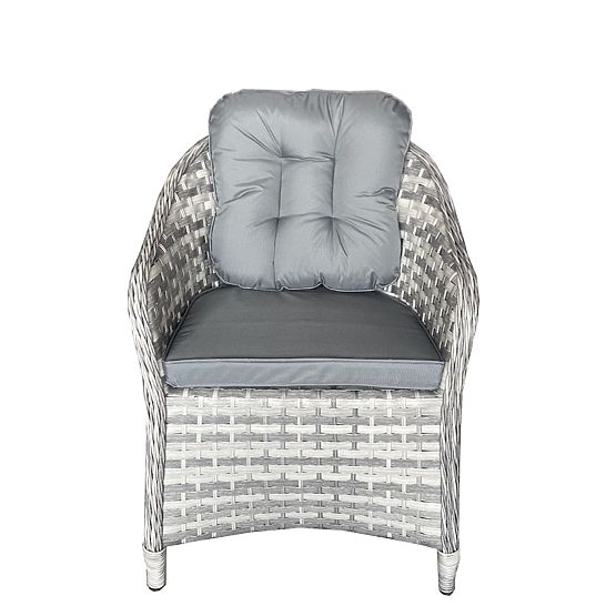 Large Dining Set from Technorattan (6 Chairs + Table) MODERNO Light Gray