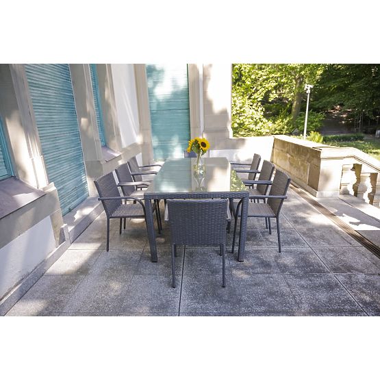 Large Dining Set from Technorattan (8 Chairs + Large Table) SOTTILE Gray