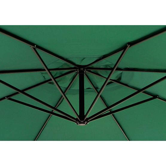Large Folding Garden Parasol with Retractable Arm 3.5m Green