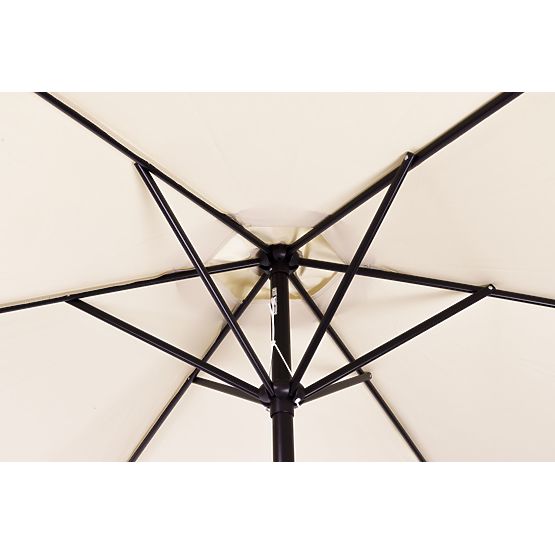 Large Garden Tilted Folding Parasol with Crank 6 Ribs Beige 270 cm