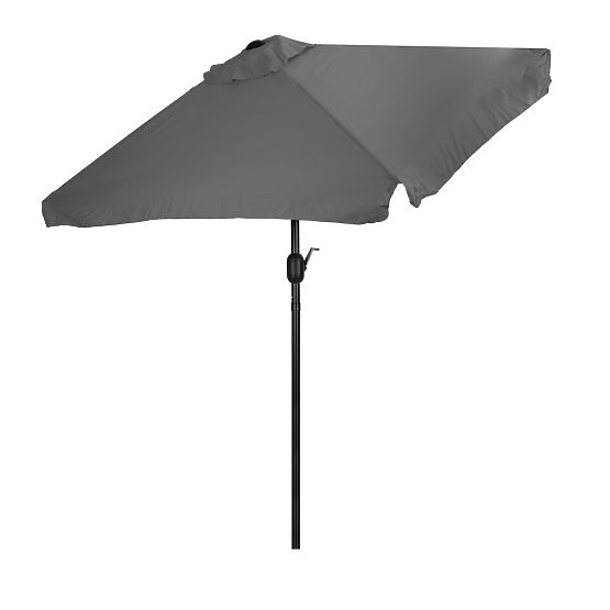 Large Rectangular Garden Tilt Folding Parasol with Crank Grey 200 x 140 cm