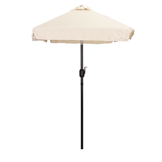 Large Rectangular Garden Tilted Folding Parasol with Crank Beige 200 x 140 cm