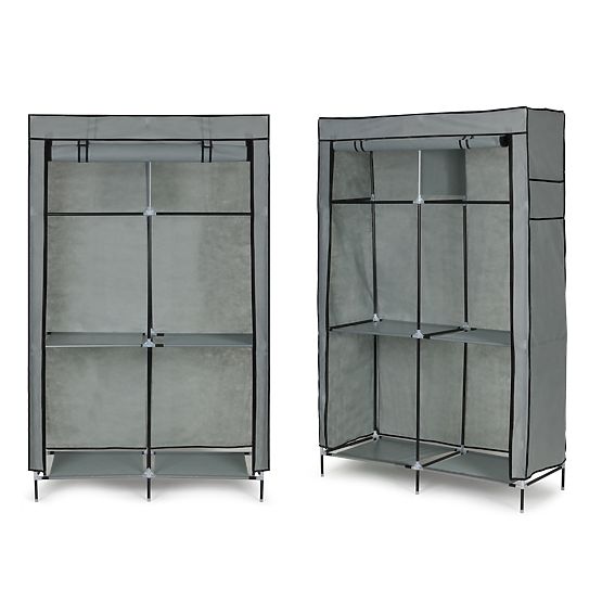 Large Textile Wardrobe with Shelves for Clothes and Shoes