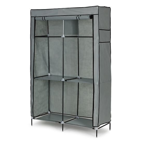 Large Textile Wardrobe with Shelves for Clothes and Shoes