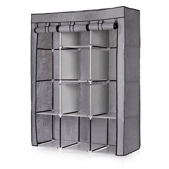 Large Textile Wardrobe with Shelves for Clothes and Shoes