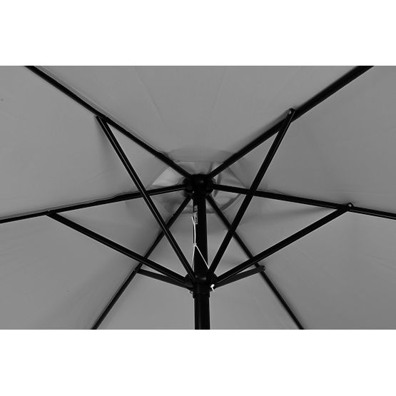 Large Tilted Garden Parasol with Crank 6 Ribs Grey 270 cm