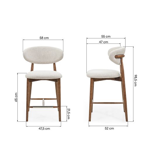 Larnaca Bar Stool Beige/Brown