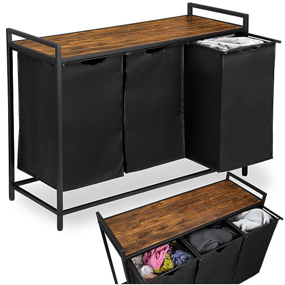 Laundry Basket with Shelf 3 Compartments ARTUS