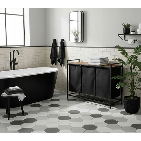 Laundry Basket with Shelf 3 Compartments ARTUS