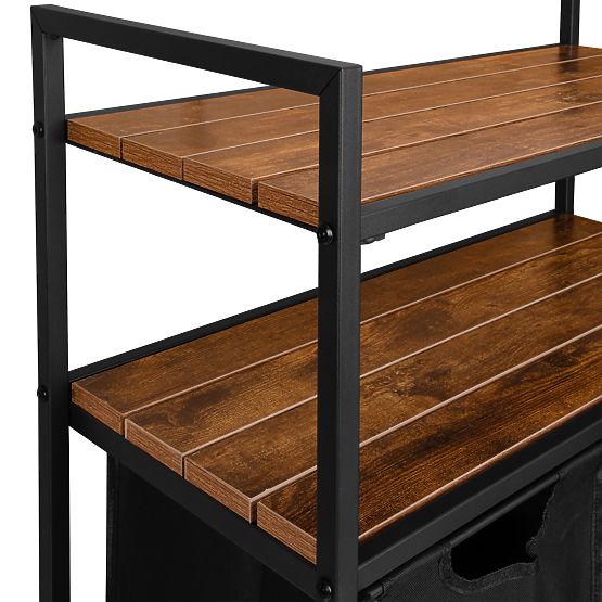 Laundry Basket with Shelves 2 Compartments MIRUN