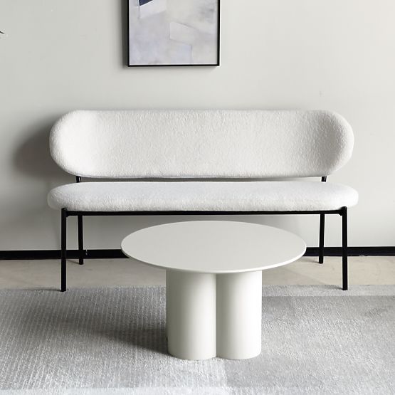 Lazaro Coffee Table 80 cm, Round, Gray-Beige