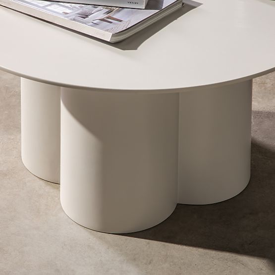 Lazaro Coffee Table 80 cm, Round, Gray-Beige
