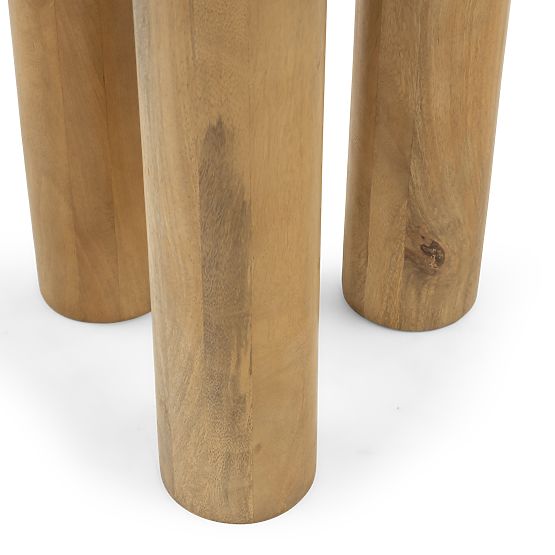 Limali Side Table 50 cm, Round, Mango Wood, Rounded Shapes