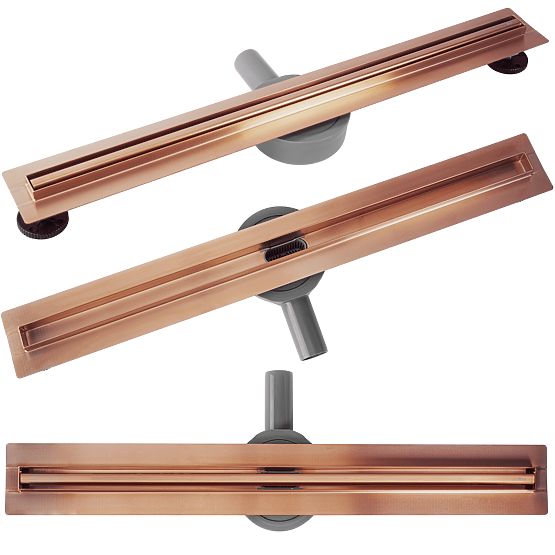 Linear Drain REA NEOX SLIM PRO Brushed Copper 80
