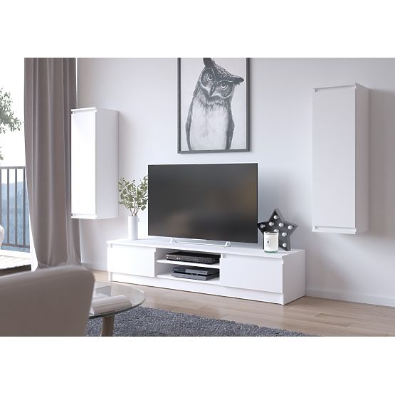 Living Wall CLP - Furniture Set Display Cabinet + White TV Cabinet