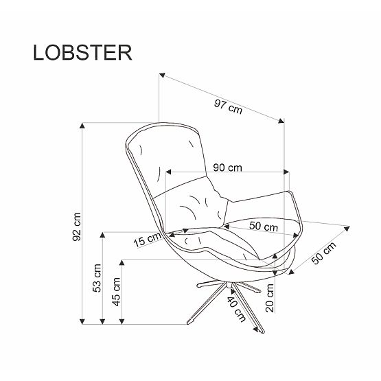 LOBSTER Relaxation Armchair in Cinnamon