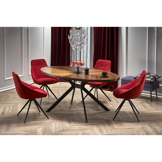 LOCARNO Table, Top - Walnut, Leg - Black (2p=1pc)