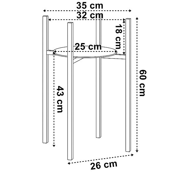 Loft Plant Stand Torre 60 cm Black