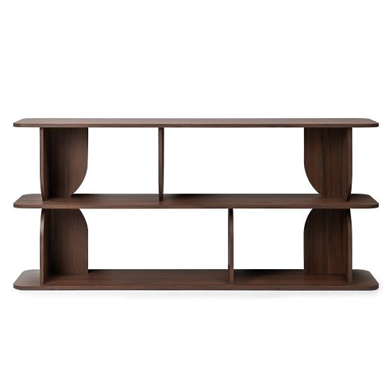 Low Bookcase Loocky, Rounded, Warmia Walnut