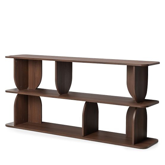 Low Bookcase Loocky, Rounded, Warmia Walnut