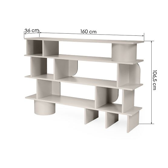 Low Shelf Rangali, Cashmere, Rounded