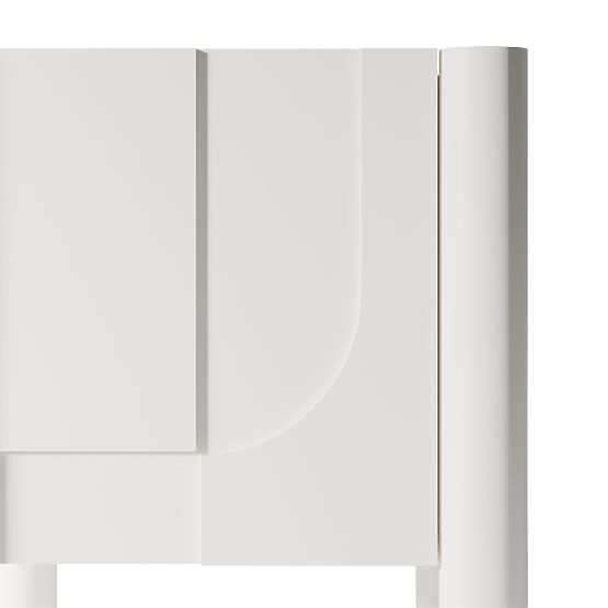 Lunaria Nightstand with Carved Front, White