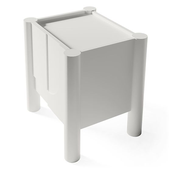 Lunaria Nightstand with Carved Front, White