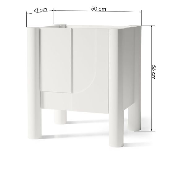 Lunaria Nightstand with Carved Front, White