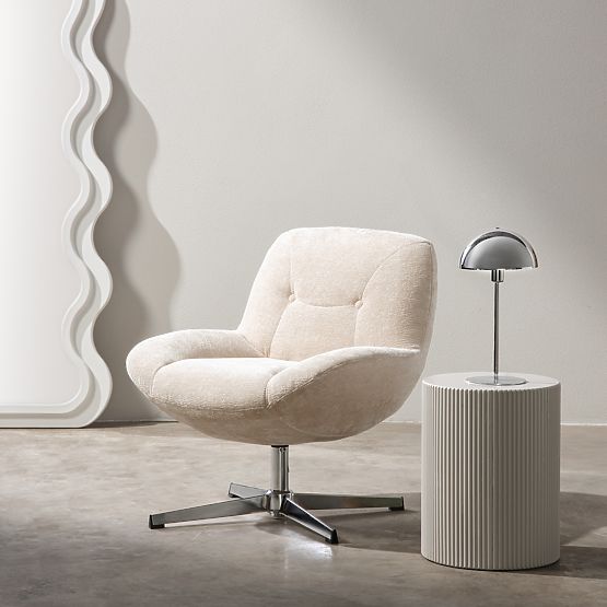 Lunno Beige Swivel Chair