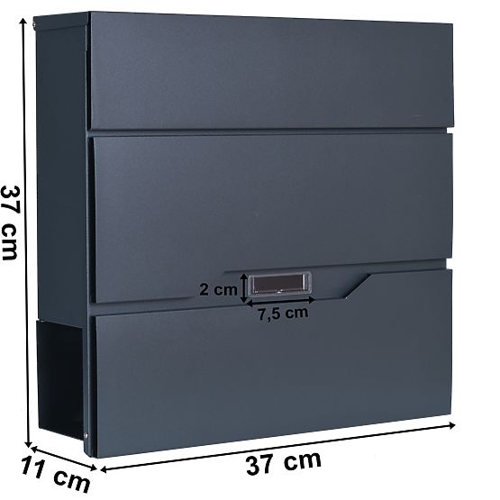 Mail Box for Letters Vidar Anthracite