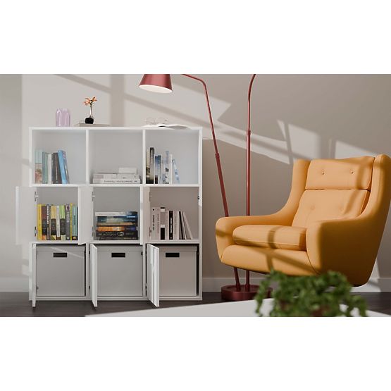 MALAX 3x3 H WHITE SHELF WITH 3 DOORS CHAMBER 110x110 CM TIP ON