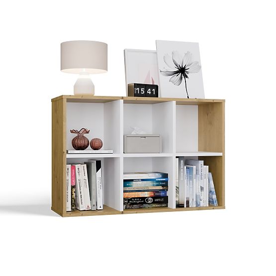 Malax MINI 2X3 Shelf OAK ARTISAN WHITE