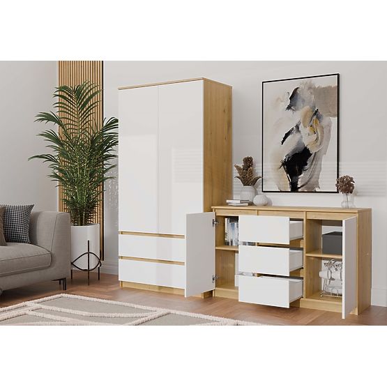 Malwa 2D3S Sideboard OAK ARTISAN WHITE
