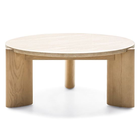 Medley Coffee Table 90 cm, Round, Travertine/Ash