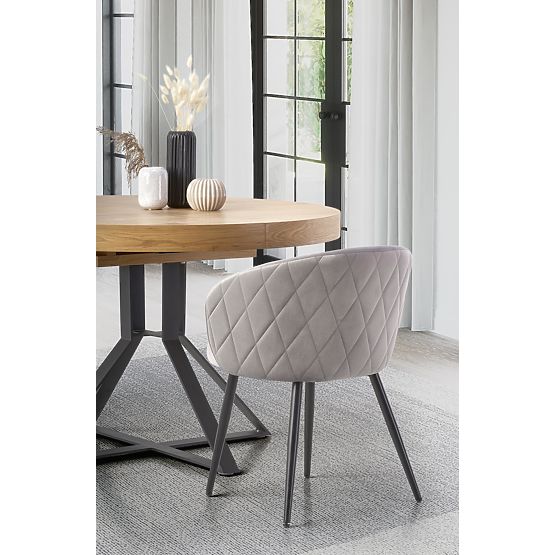 MERCY extendable table, top - golden oak, legs - black (2p=1pc)