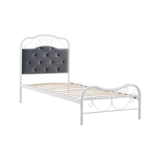 Metal bed FABRIZIA 90 x 200 cm - White