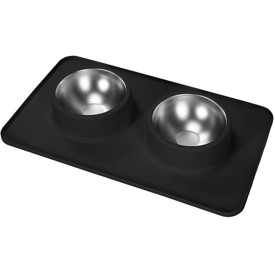 Metal Bowls for Dogs or Cats with Non-Slip Mat Black PJ-086