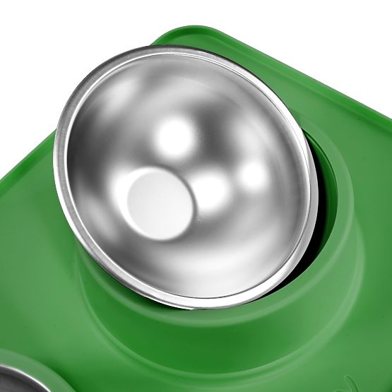 Metal Bowls for Dogs or Cats with Non-Slip Mat Green PJ-087