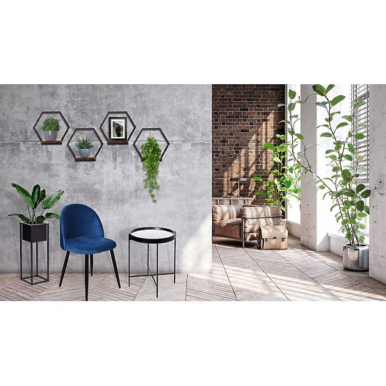 Metal Flower Pot Shelf Black Honung Rustic Loft