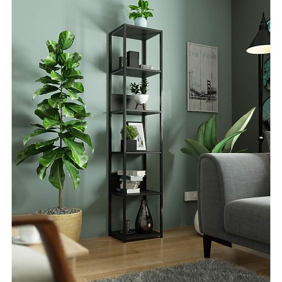 Metal Loft Shelf 40 cm - Black-Black - 6 Shelves
