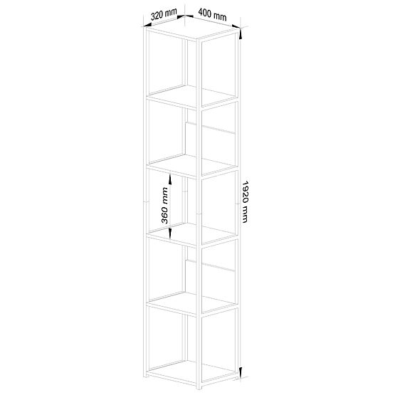 Metal Loft Shelf 40 cm - Black-Sonoma Oak - 6 Shelves